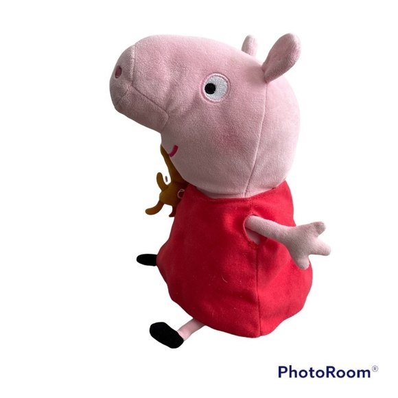 Ty Beanie Babies 8in. Peppa Pig Holding Brown Teddy Bear Plush. No tag. - Picture 7 of 9